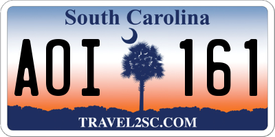 SC license plate AOI161