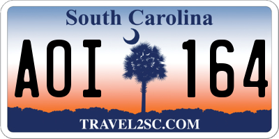 SC license plate AOI164