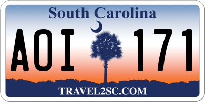 SC license plate AOI171