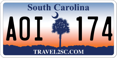 SC license plate AOI174