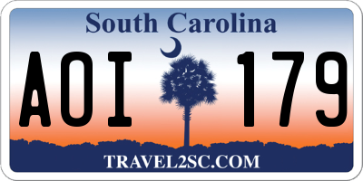 SC license plate AOI179