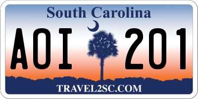 SC license plate AOI201