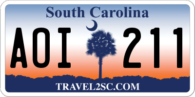 SC license plate AOI211