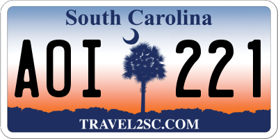 SC license plate AOI221