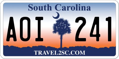 SC license plate AOI241