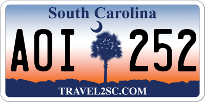 SC license plate AOI252