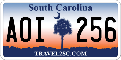 SC license plate AOI256