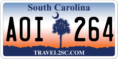 SC license plate AOI264