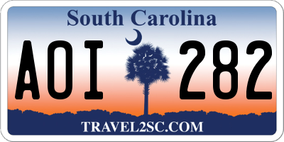 SC license plate AOI282