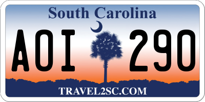 SC license plate AOI290