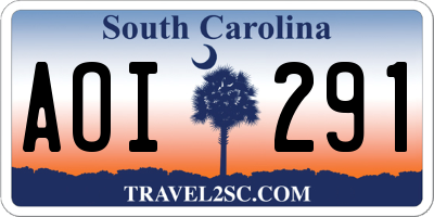 SC license plate AOI291