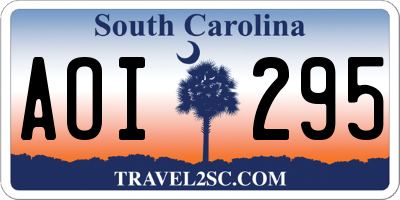 SC license plate AOI295