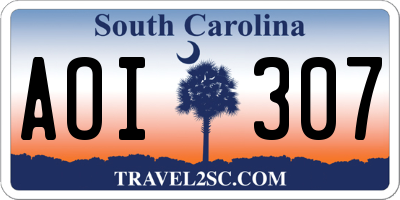 SC license plate AOI307