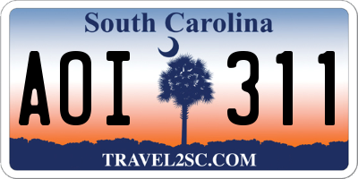 SC license plate AOI311