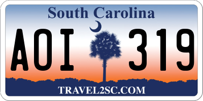 SC license plate AOI319