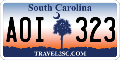 SC license plate AOI323