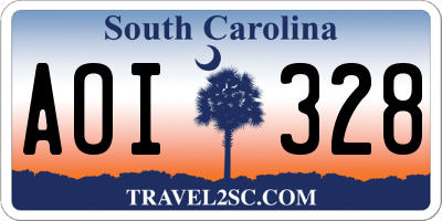 SC license plate AOI328