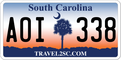 SC license plate AOI338