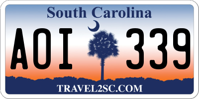 SC license plate AOI339