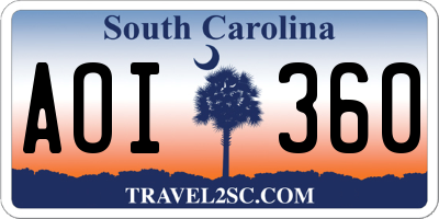 SC license plate AOI360