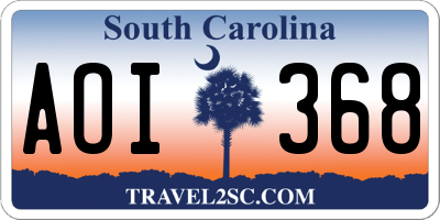 SC license plate AOI368
