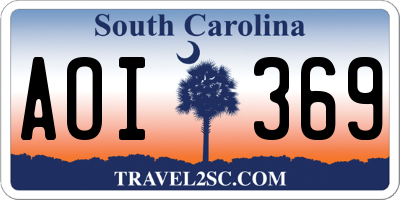 SC license plate AOI369