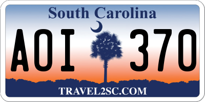 SC license plate AOI370