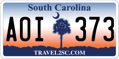 SC license plate AOI373