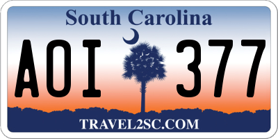 SC license plate AOI377