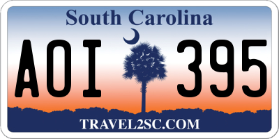 SC license plate AOI395