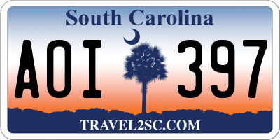 SC license plate AOI397