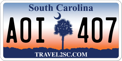 SC license plate AOI407