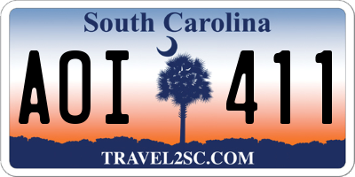 SC license plate AOI411