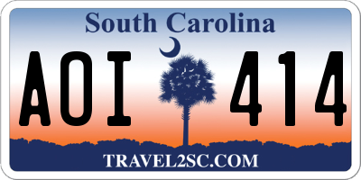 SC license plate AOI414