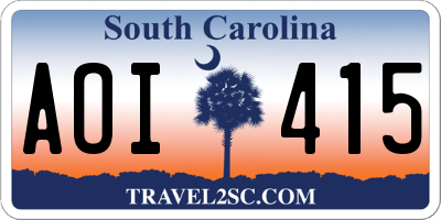 SC license plate AOI415