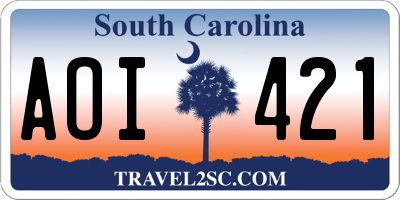 SC license plate AOI421