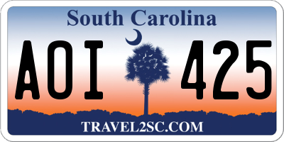 SC license plate AOI425