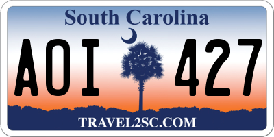 SC license plate AOI427