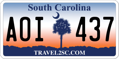 SC license plate AOI437