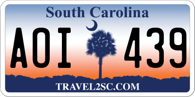 SC license plate AOI439