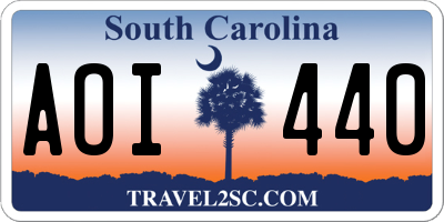 SC license plate AOI440