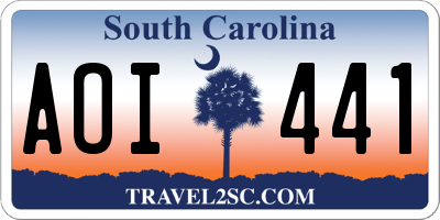 SC license plate AOI441