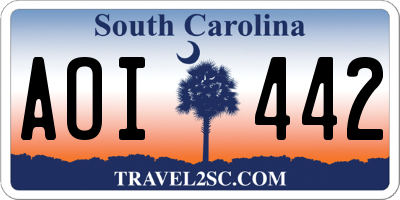 SC license plate AOI442