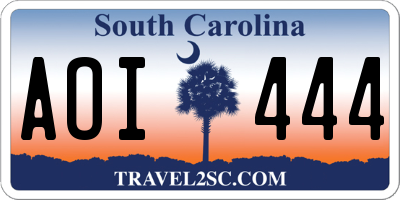 SC license plate AOI444