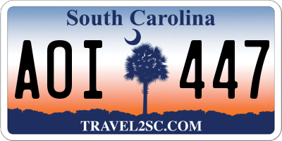 SC license plate AOI447