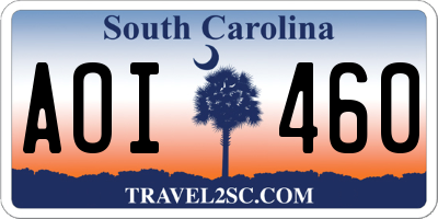 SC license plate AOI460