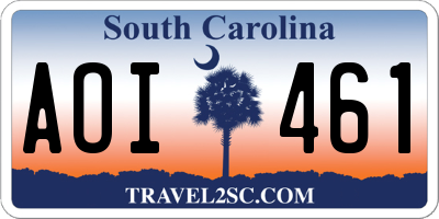SC license plate AOI461