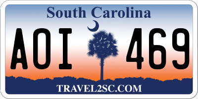 SC license plate AOI469
