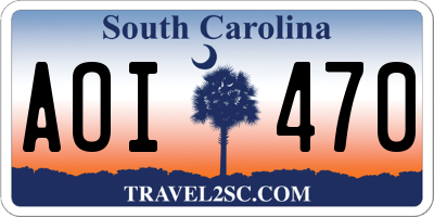 SC license plate AOI470