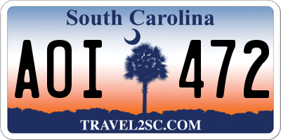SC license plate AOI472